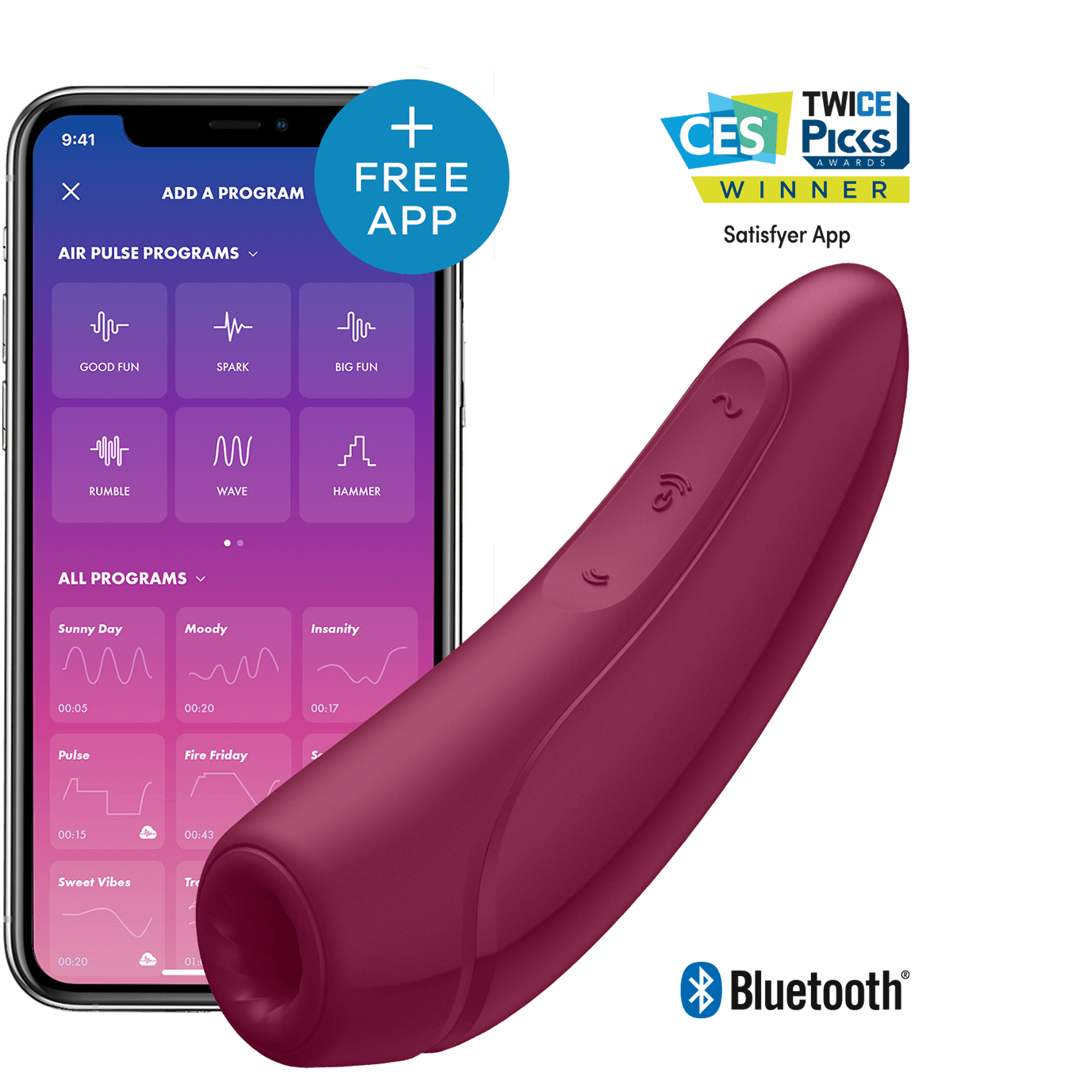 Curvy + Lufttrycksvibrator med App