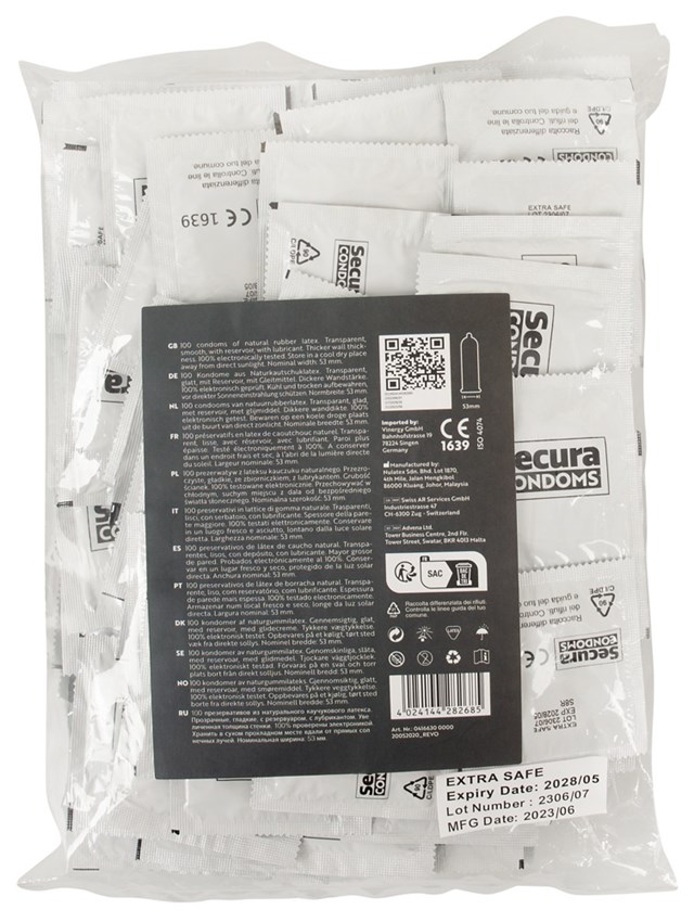 Extra Safe 100-pack Kondomer