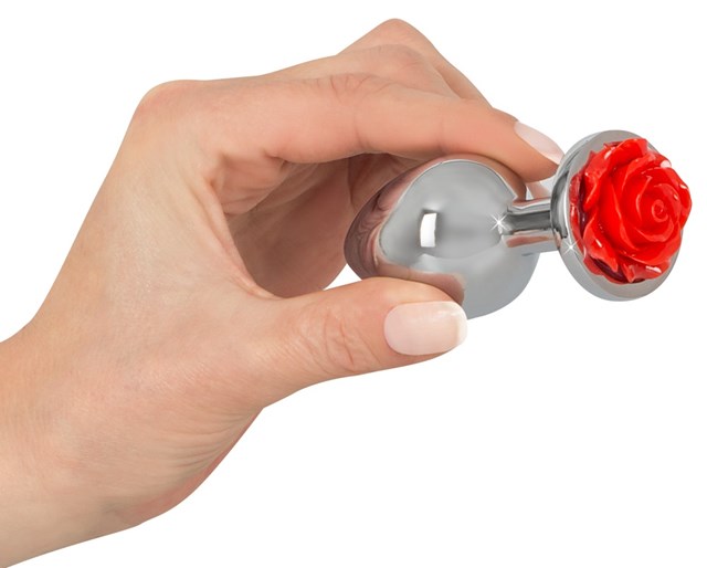 Analplugg med Vacker Röd Ros