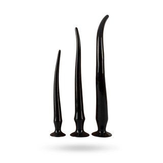 Super Long Flexible Butt Plug Set - Svart