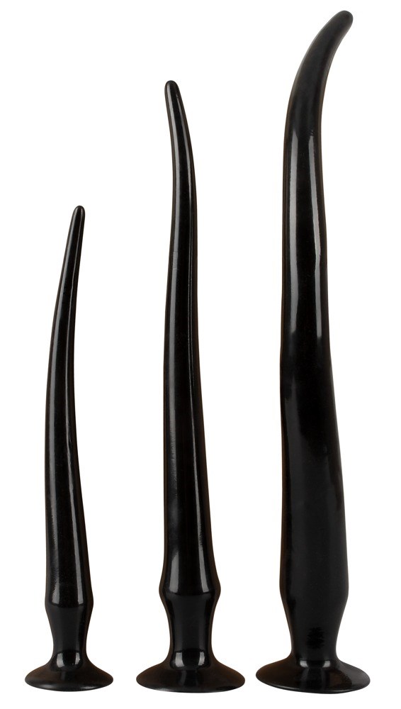 Super Long Flexible Butt Plug Set - Svart