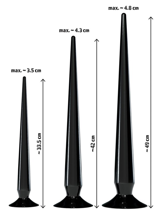 Super Long Flexible Butt Plug Set - Svart