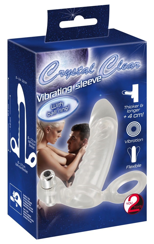 Crystal Clear Vibrerande Sleeve med Ring