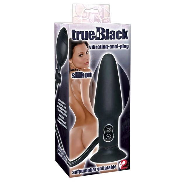 True Black Vibrating Anal Plug