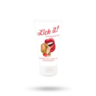 Lick It! Erotic Massage Gel Sparkling Wine & Strawberry - 50ml