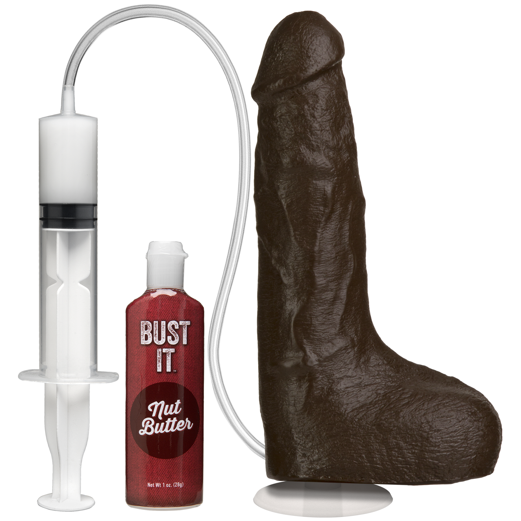 Bust It Squirting 23cm Black Realistic Dildo