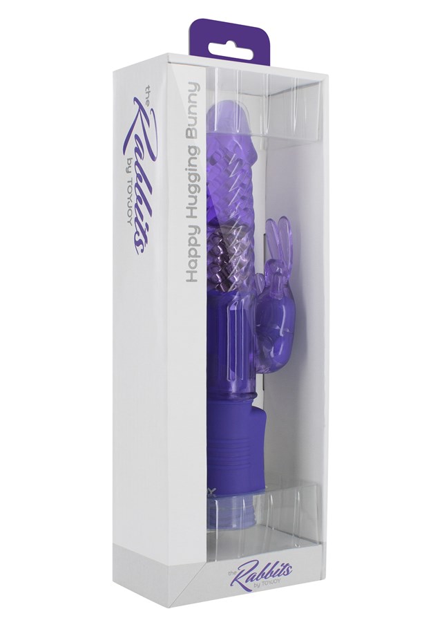 Happy Hugging Bunny Med Roterande Kulor - Purple