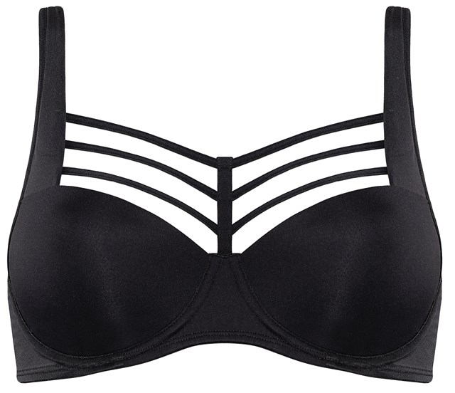 Leading Strings Plunge Balcony Bra - Strictly Black