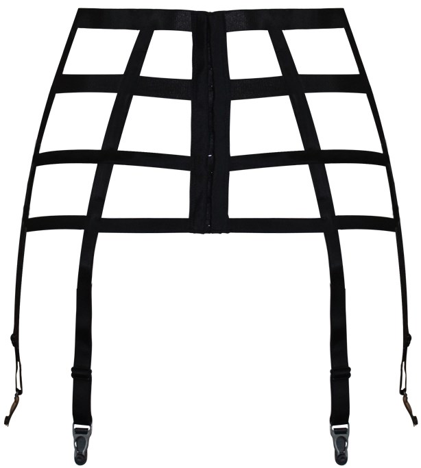 Spider Waspie Suspender - Black