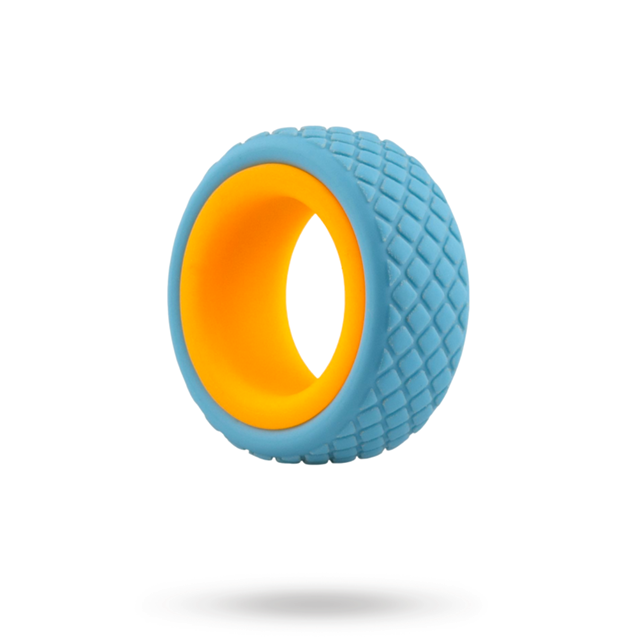 2-In-1 Silicone Cock Ring - Light Blue