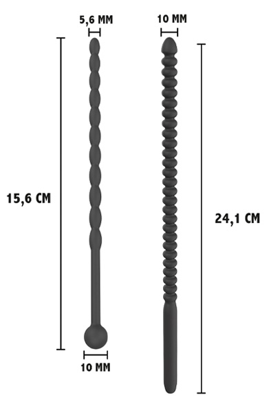 2-pcs Ribbed Penis Dilator Set