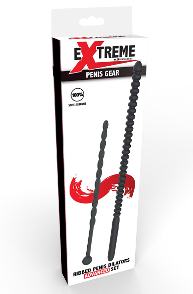 2-pcs Ribbed Penis Dilator Set