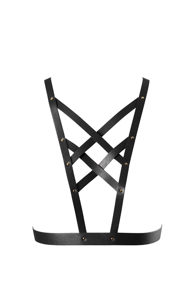 Maze Cross Cleavage Harness - Black