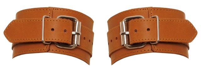 Brown Leather Wrist Cuffs