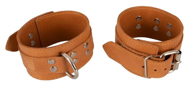 Brown Leather Wrist Cuffs