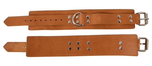 Brown Leather Wrist Cuffs