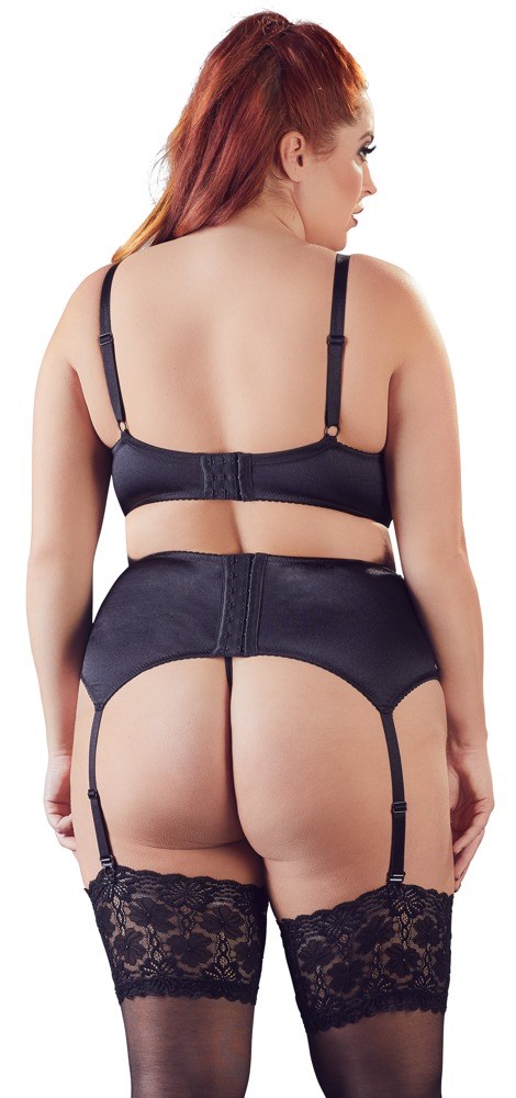 Plussize Suspender Set with Half-Cup Bra