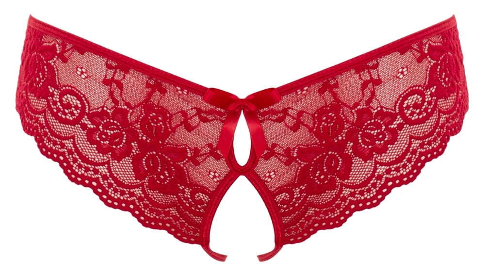 Elegant Röd Spetstrosa Med Öppen Design
