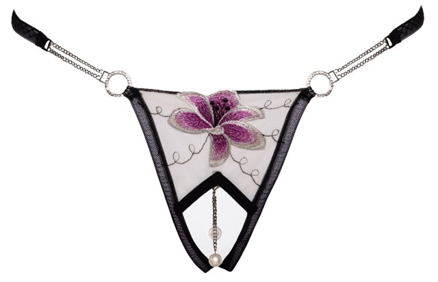String med öppen gren, blomma, pärlor & strass