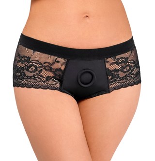 Svarta Strap-on Panties I Spets