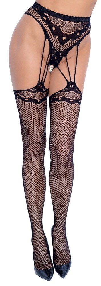 Suspender String with Stockings - Black