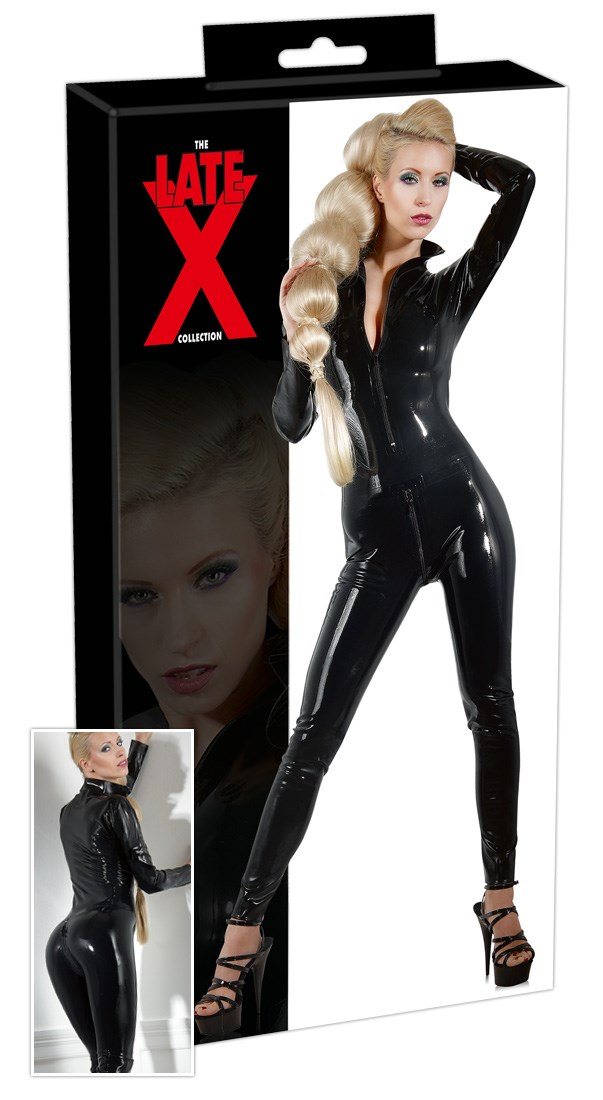 Latex Catsuit - Svart