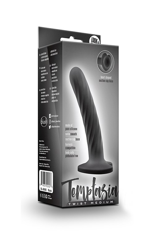 Temptasia Twist Black Dildo - Medium