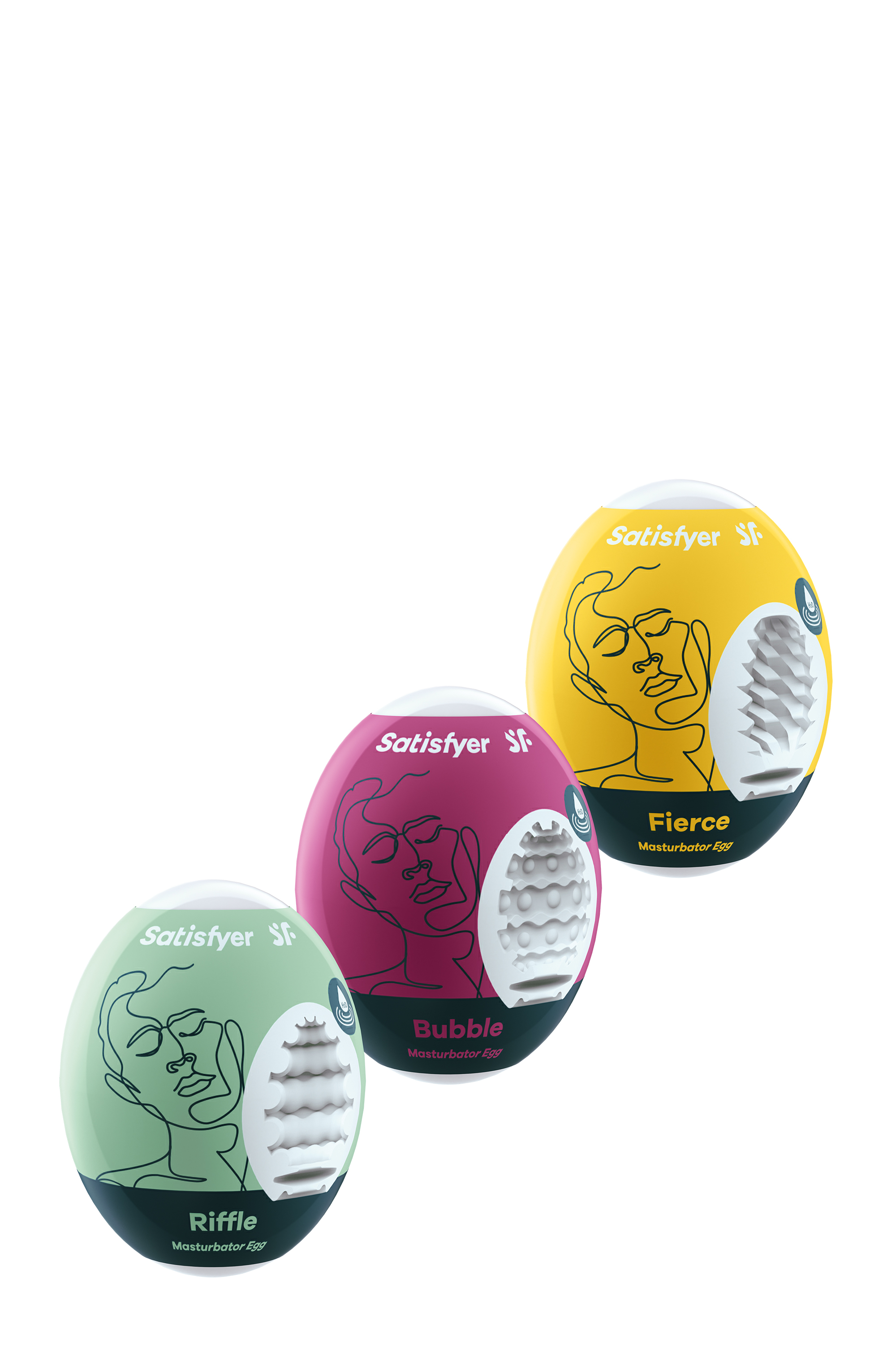 ONANIÄGG RIFFLE BUBBLE FIERCE 3-PACK | SEXLEKSAKER - MEST FÖR HONOM - Lösvaginor / Masturbator | Intimast