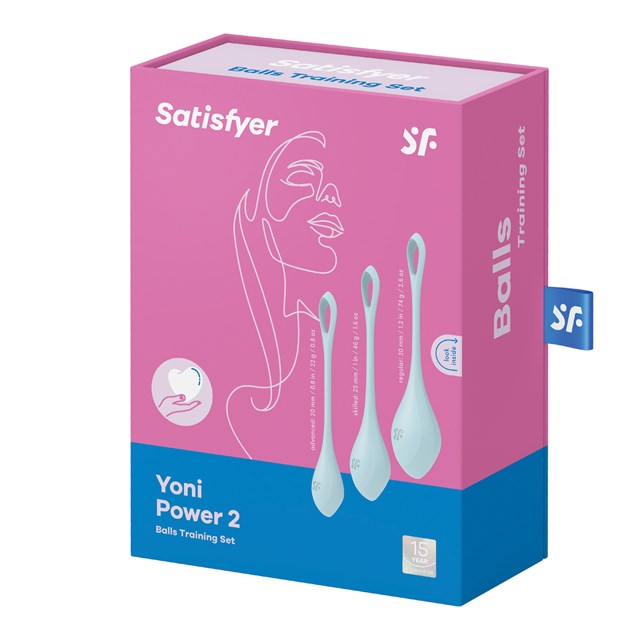 Yoni Power 2 Balls Training Set - Ljusblå