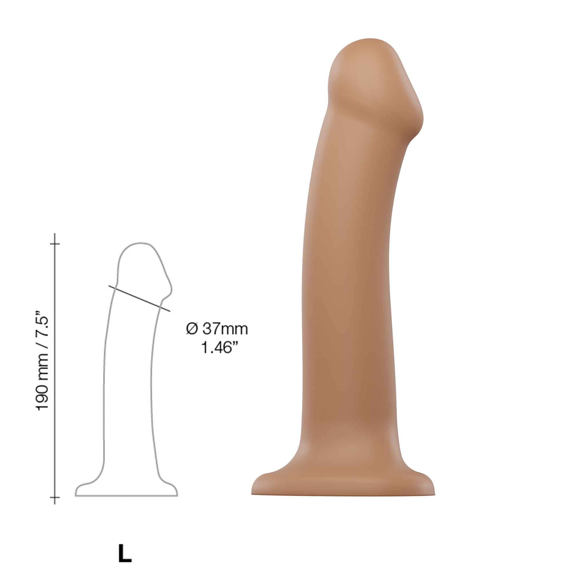 Böjbar Dildo Dual Density Large - cm