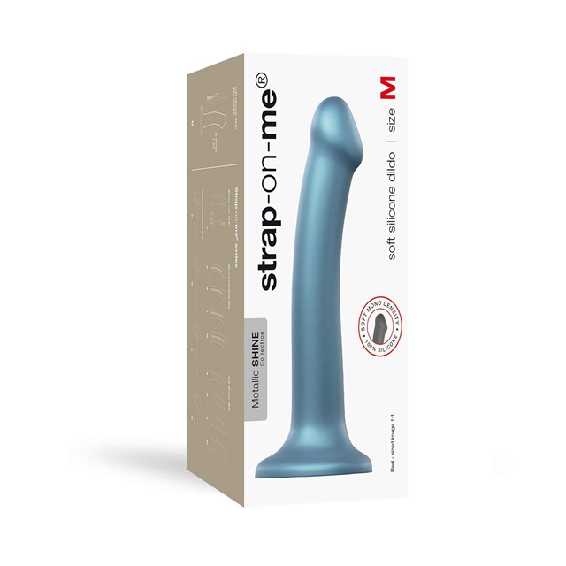 Mono Density Dildo Metallic Shine Blue - 18 cm