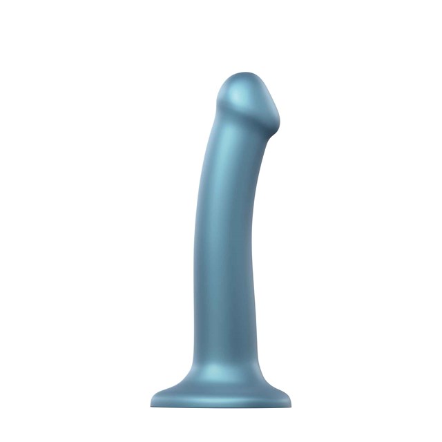 Mono Density Dildo Metallic Shine Blue - 18 cm