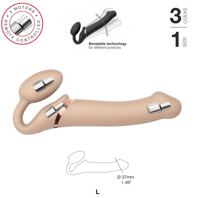 Vibrating Bendable Dildo - Natural Large