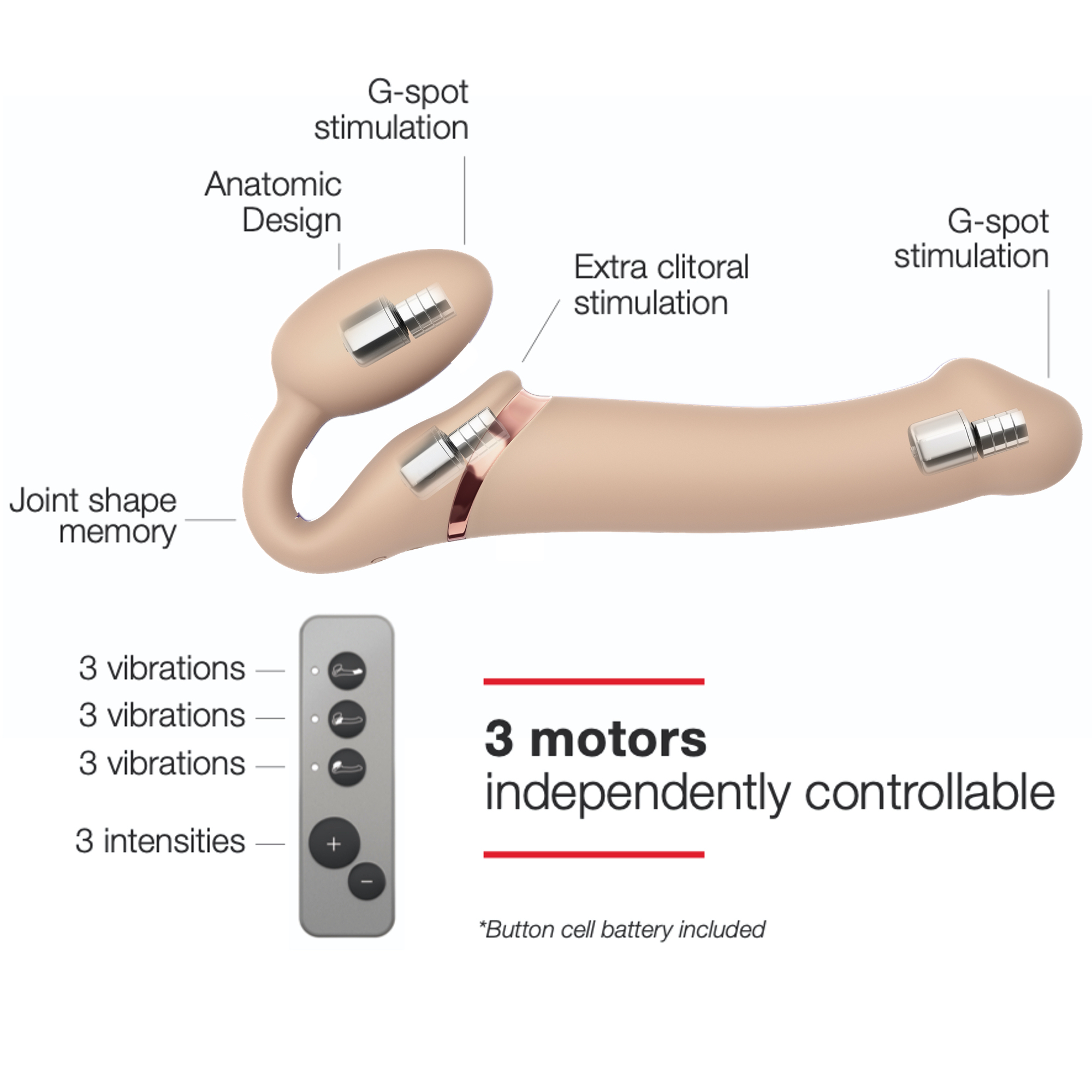 Vibrating Bendable Dildo - Natural Large