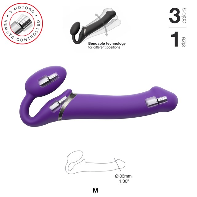 Vibrating Bendable Dildo - Violet Medium