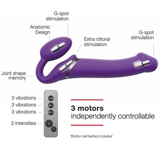 Vibrating Bendable Dildo - Violet Large