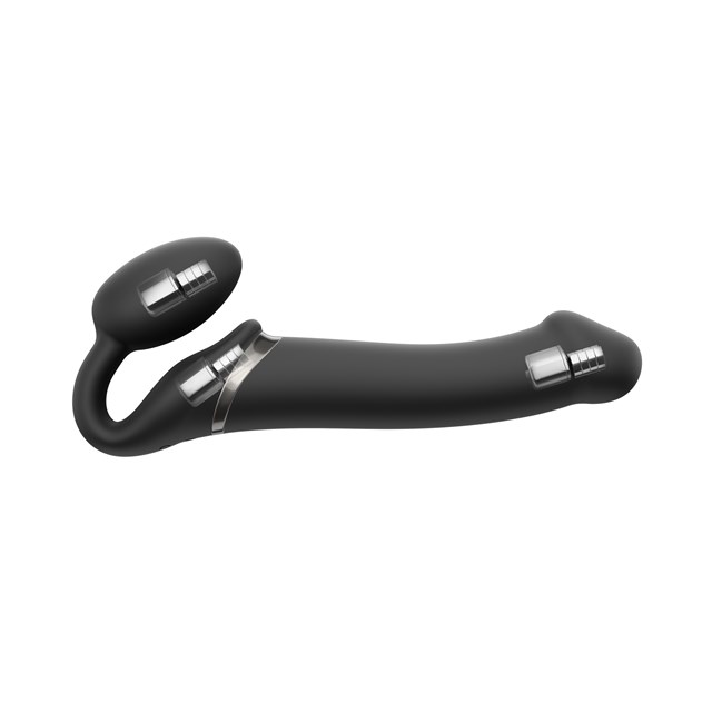 Vibrating Bendable Dildo - Black Medium