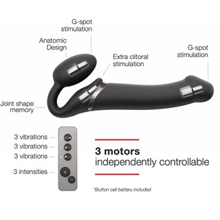 Vibrating Bendable Dildo - Black Medium