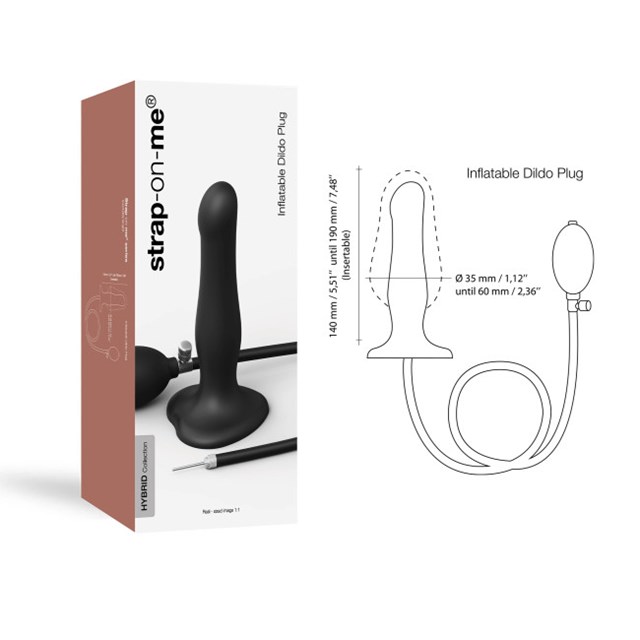 INFLATABLE DILDO PLUG - SVART - ONE SIZE ADJUSTABLE