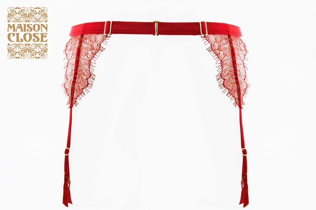 Jardin Imperial Garter Belt Red