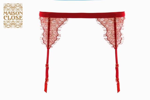 Jardin Imperial Garter Belt Red