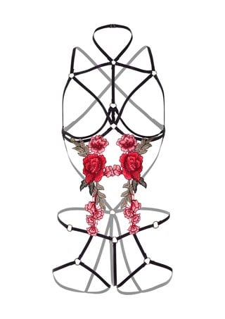 Roses Strappy Teddy Med Pasties
