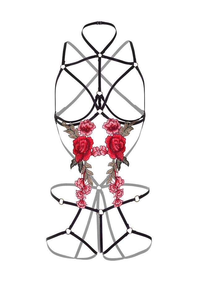 Roses Strappy Teddy med Pasties