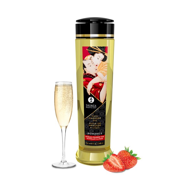 Erotisk Massageolja - ROMANCE Sparkling Strawberry Wine 240ML