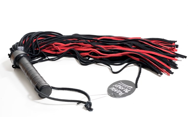 Leather Handle, Suede Flogger Red/Black