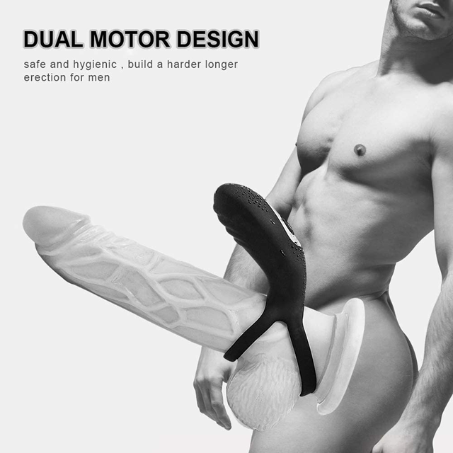 Adjustable Double Penis Ring With Remote