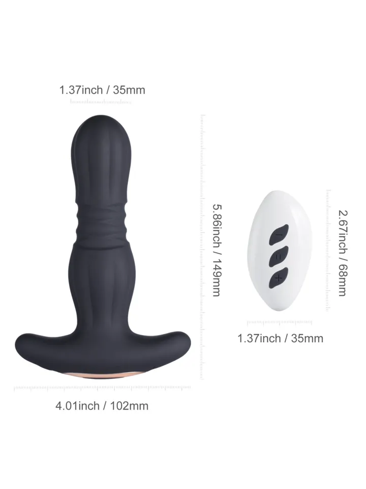 Agas Thrusting Butt Plug With Remote Control