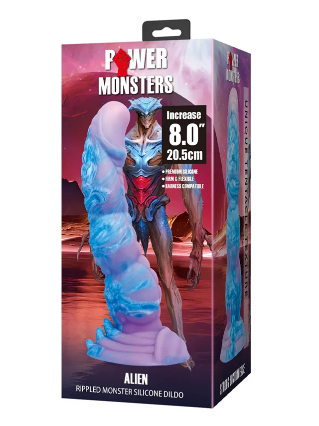 Alien Rippled Monster Silicone Dildo 20,5 cm