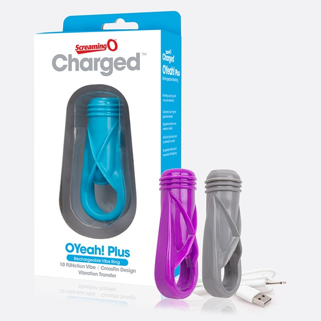 Charged OYeah! Plus Rechargeable Vibe Ring - Grey