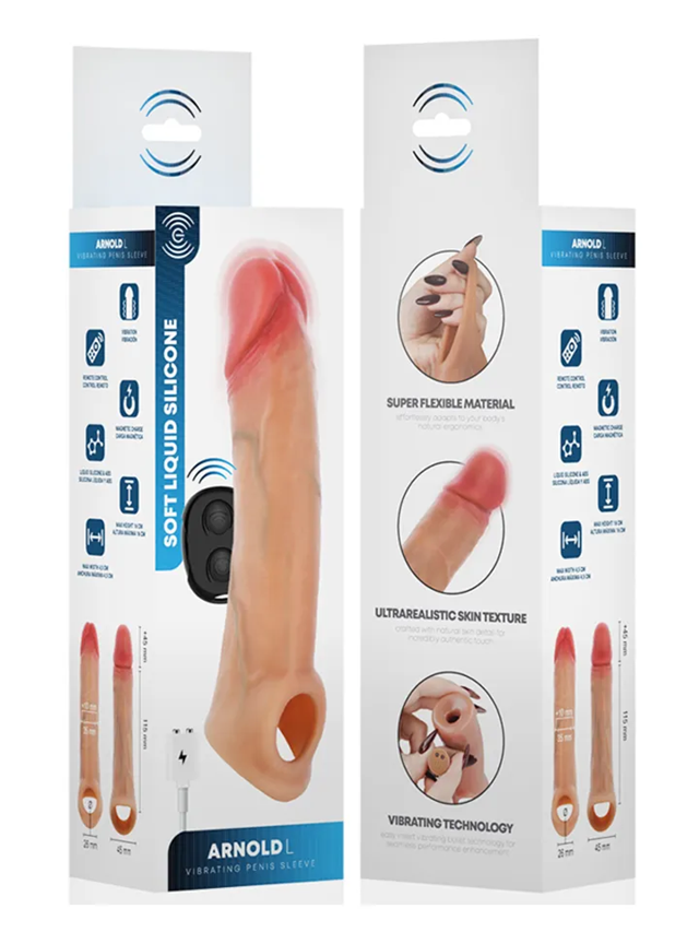Arnold Vibrator Penis Sleeve With Remote 16 cm
